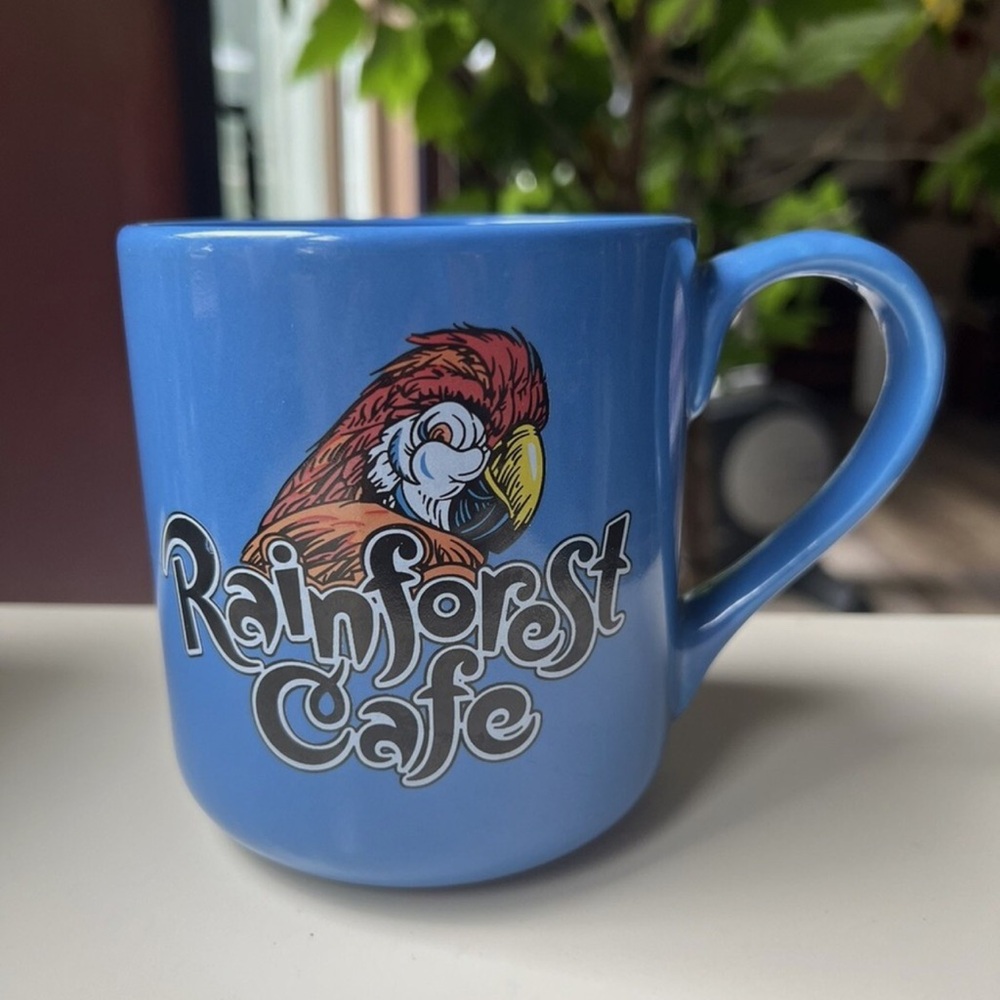 Rainforest Cafe Parrot Blue Coffee Mug Cup Rio 2000 Vintage